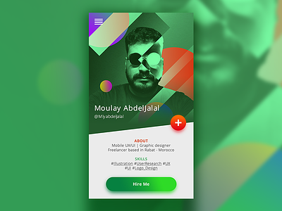 Dribbble jobs bio card - UI/UX Concept about bio card color duotone green illustration military spotify ui ux