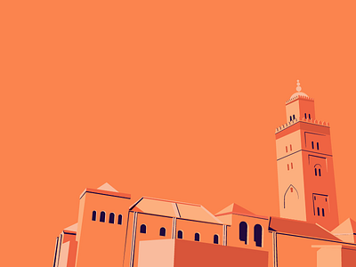 Koutoubia Mosque Minimal free wallpaper architecture flat islamic marrakesh minimal morocco mosque ochre wallpaper