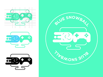 Blue Snowball. blue branding emblem logo game green identity indie games logo screen snow snowball