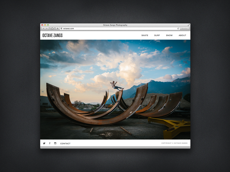Octave Zangs Photography photography responsive portfolio skateboarding snowboarding surf