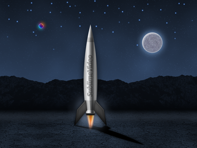 SublimeVideo Launch Rocket jilion launch moon planet rocket space stars sublimevideo