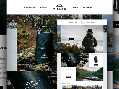 Tillak brand conservation dry bag ecommerce environment online outdoor ruby on rails shop store