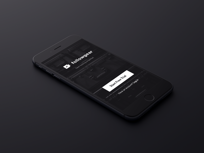Followgear First Screen iphone 7 cinema 4d splash render octane c4d 3d ux modern minimal ios design
