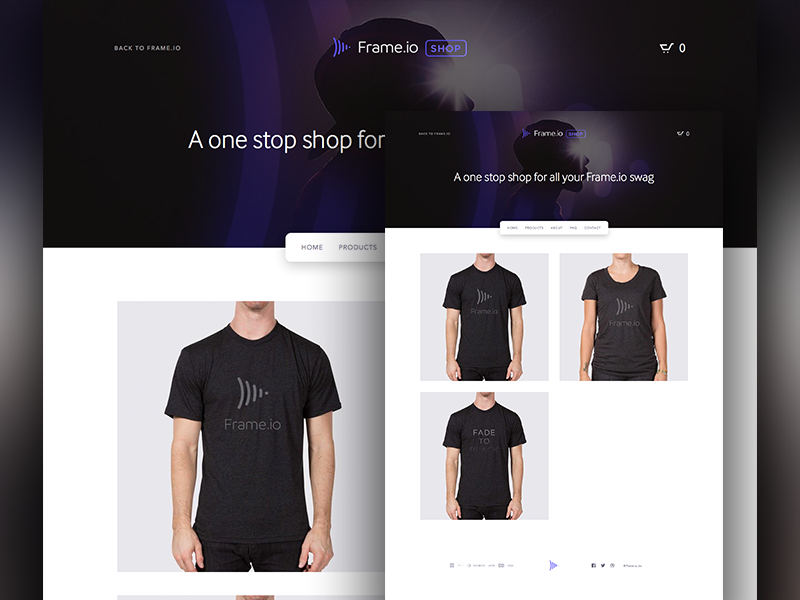 Frame.io - Swag Shop theme swag shopify design ui frame.io