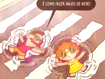 heatwave snow angels angel cartoon character comic design heatwave illustration ilustração portugal sidewalk snow webcomic