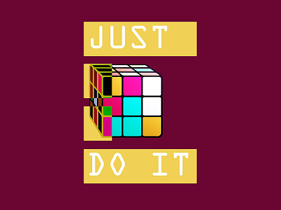 Just do it cube geek just do it lazy nerd rubik rubiks rubikscube touchitsugar vaporwave
