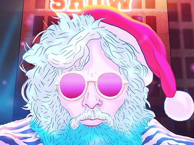 Rock Star Santa beard character christmas design illustration rock rockstar santa santaclaus star sunglasses xmas