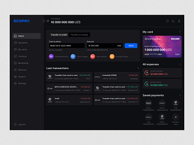 Transaction Web App - Dark Mode