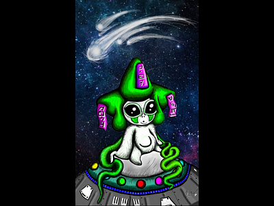 Jirachi Lost in Space alien art digital jirachi lostinspace pokemon space