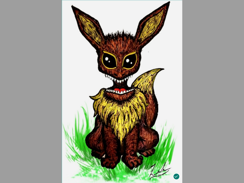 Eevien alien art digital eevee pokemon