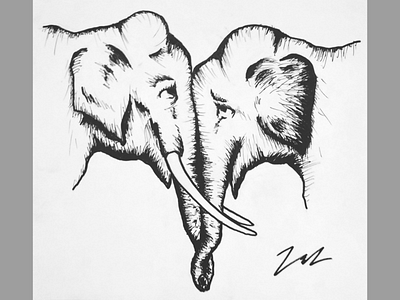 Elephant Euphoria art drawing elephant euphoria ink love