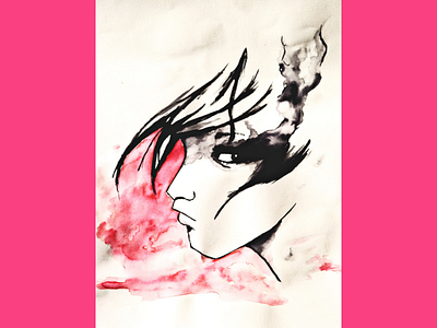 Modern Delusion art delusion modern painting pink smokey watercolor