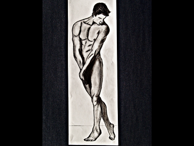 Stripped Masculinity art bare charcoal drawing masculinity nude