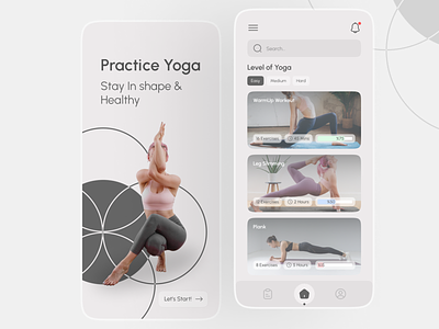 Yoga App Concept concept exercise figma mobile ui ux workout yoga