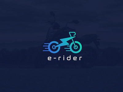 E Ride | Bike Logo airing bike drive expedition journey joyride outing run tool tour trip
