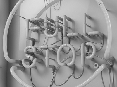 Full Stop Neon Sign Model 3d cinema 4d clay design neon render sign type