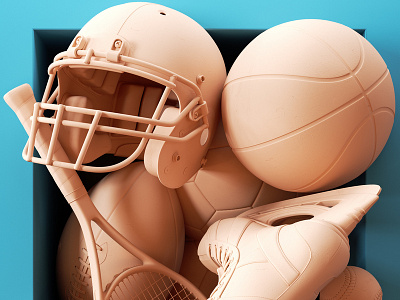 Framed - Sports 3d art cgi cinema 4d digital 3d illustration octane render sport