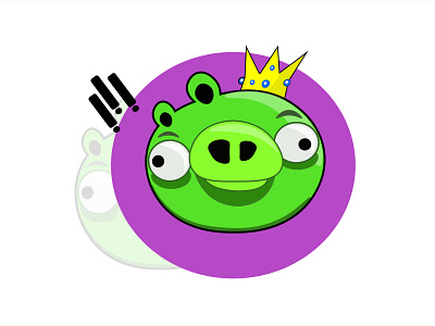 piggie angrybird bad piggie cartoon design illustration