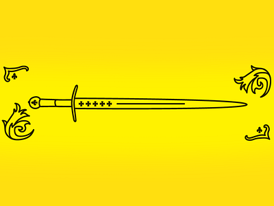 The Sword from The 7 Leadership Virtues of Joan of Arc book design book illustration joan of arc line art sword