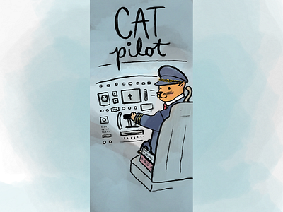 Cat Pilot airplane cat illustration pilot