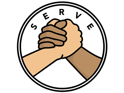 Serve Sunday church clasped graphic hands hardstyle icon illustration logo serve simple sunday