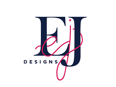 EJ Designs logo design (rejected) branding graphic hand lettering handdrawn interior design interior designer logo script serif thin script