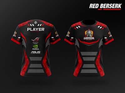 Red Berserk E Sport Jersey design esport graphic design jersey jersey design jersey mockup logo minimal