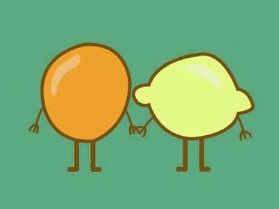 Orange And Lemon drawing fruits illustration lemon orange