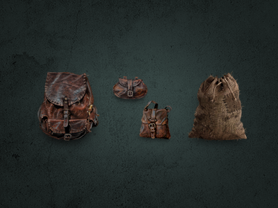 Bag icons for medieval themed game backpack bag browser game game icon icon leather medieval mini pouch realistic sack