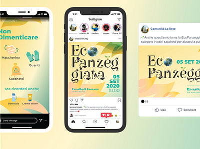 EcoPanzeggiata - Applications branding design eco ecology event branding facebook ads instagram post instagram stories logo social media design