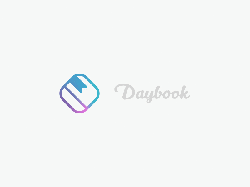 Daybook book education gradient icon journal logo