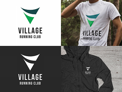 Village Runners fitness logo marathon running training v