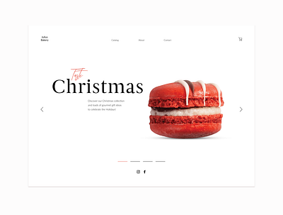 Bakery shop website bakery christmas clean design macaron macarons merry christmas minimal minimalistic red ui web webdesign website white