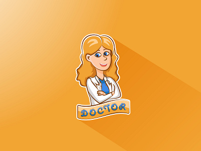 Doctor-04- Cartoon Mascot character clean creative design doctor doctor mascot logo female doctor character flat color logo flat style logo flat style mascot graphic design illustration logo logo maker mascot mascot inspiration mascot logo unique mascot vector vector mascot