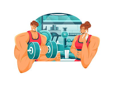 Gym workout Illustration