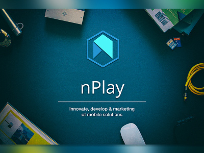 Company logo - nPlay bees branding hexagon logo mobile origami rebranding redesign website