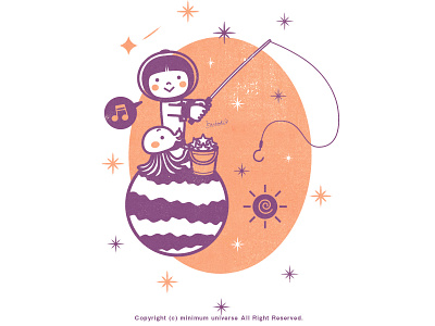 Astronaut​​​​​​​ - Fishing astronaut character cute fishing illustration kawaii