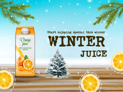 Winter juice branding design