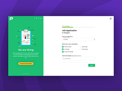 Potenza - Job Application Form Wizard application form branch wizard file upload form interview job questionnaire recruitment resume themeforest upload web design