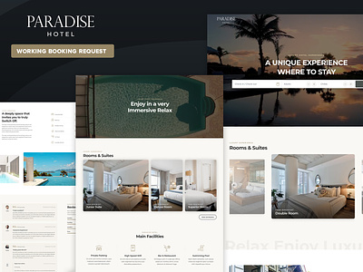 Paradise Hotel bedbreakfast booking form hotel motel reservation themeforest travel trending ui web design
