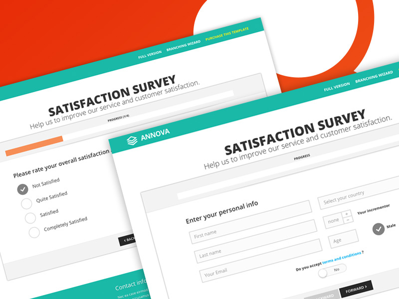 ANNOVA - Survey Wizard with Branch wizard branch survey wizard survey signup registration progress bar form branching wizard branch