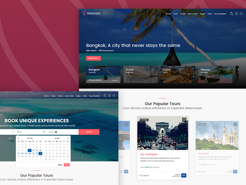 Panagea - Travel and Tours listings template tripadvisor travel tours tourism tour operator restaurants listings hotels holiday directory booking airbnb