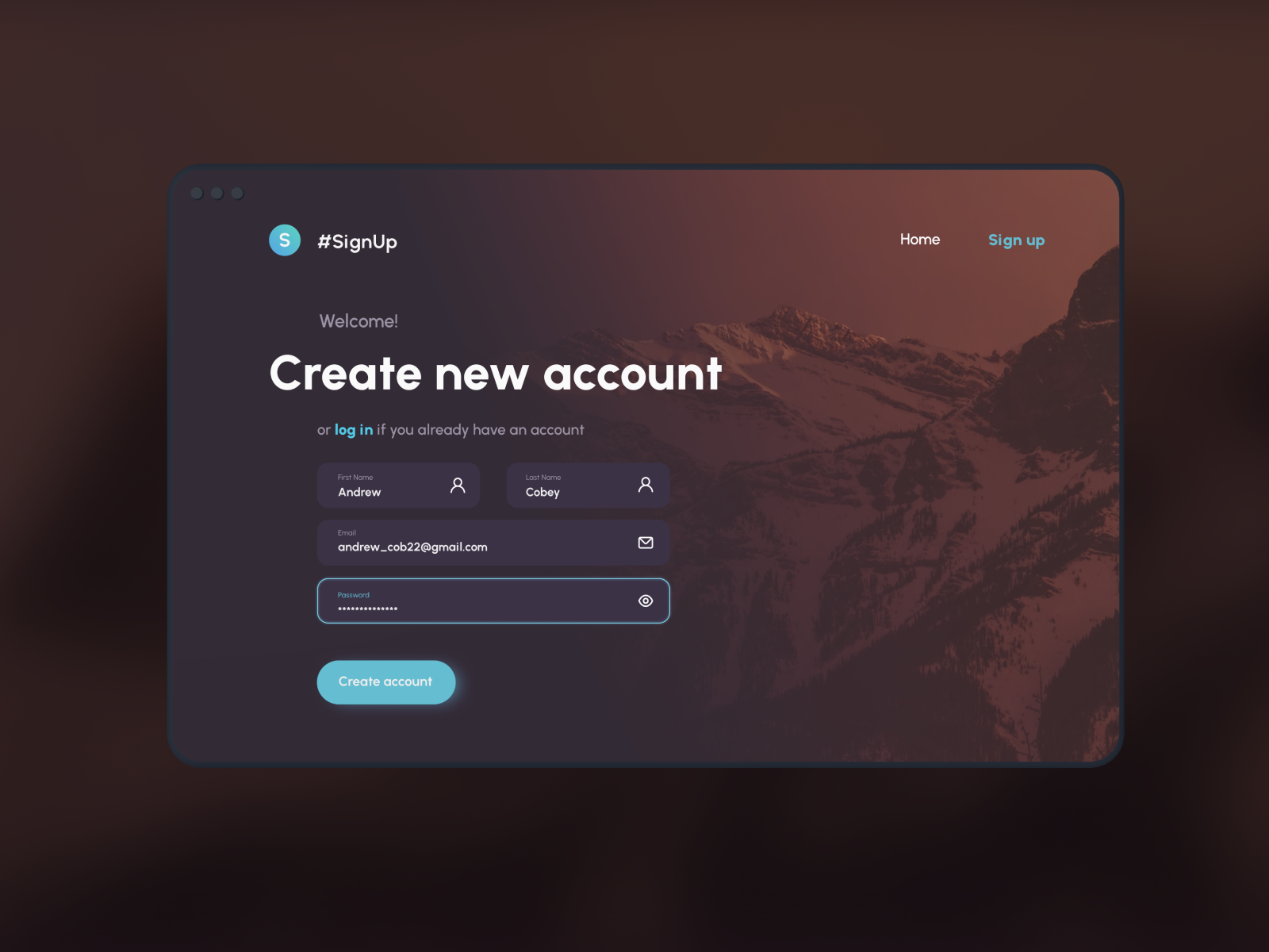 Sign up page UI concept by Stefan Popa on Dribbble