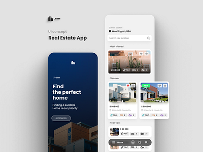Real Estate App app design graphic design ui ux
