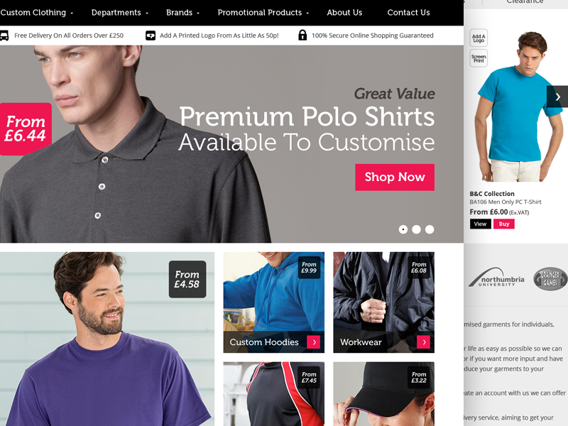 Custom Clothing Store Homepage by Shaun Cronin for Visualsoft on Dribbble