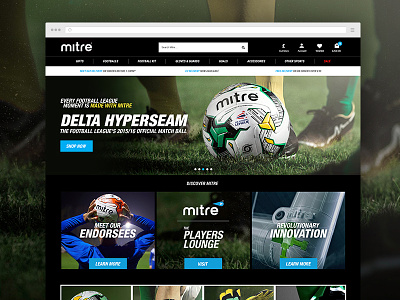 Mitre Ecommerce Homepage Design ecommerce football soccer web design