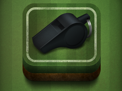 iOS Football App Icon app football grass icon ios perspective pitch soccer soil whistle
