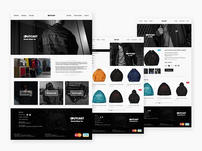 Outcast Street Wear Co. design ecommerce eshop fashion online store redesign ui ux web