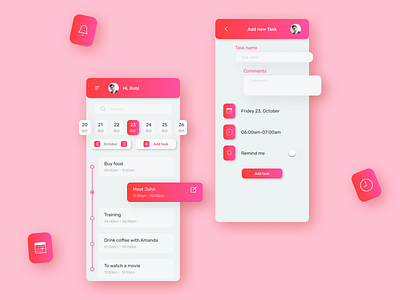 Task Mobile App app calendar clean daily design interface mobile mobile app design task task list task management task manager ui ux
