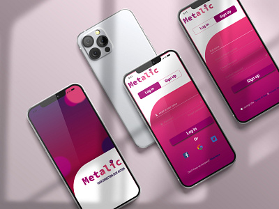 Log in /Sign up page design mobile UI app design graphic design illustration log in metal company minimal mobile app design sign up ui ux